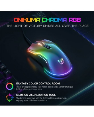 MOUSE ONIKUMA CW922 USB GAMING RGB (12800 DPI)